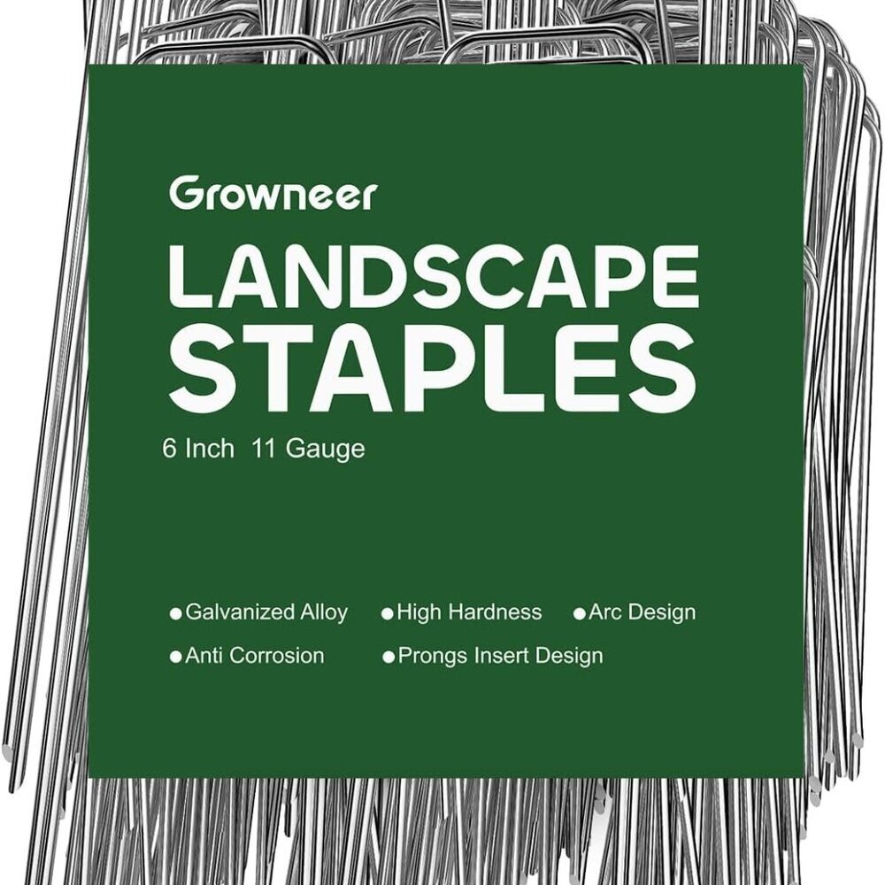 Landscape Staples 100 Packs 6 Inches Heavy Duty 11 Gauge Galvanized Steel Garden